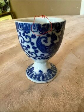 Blue Japanese Phoenixware Egg Cup